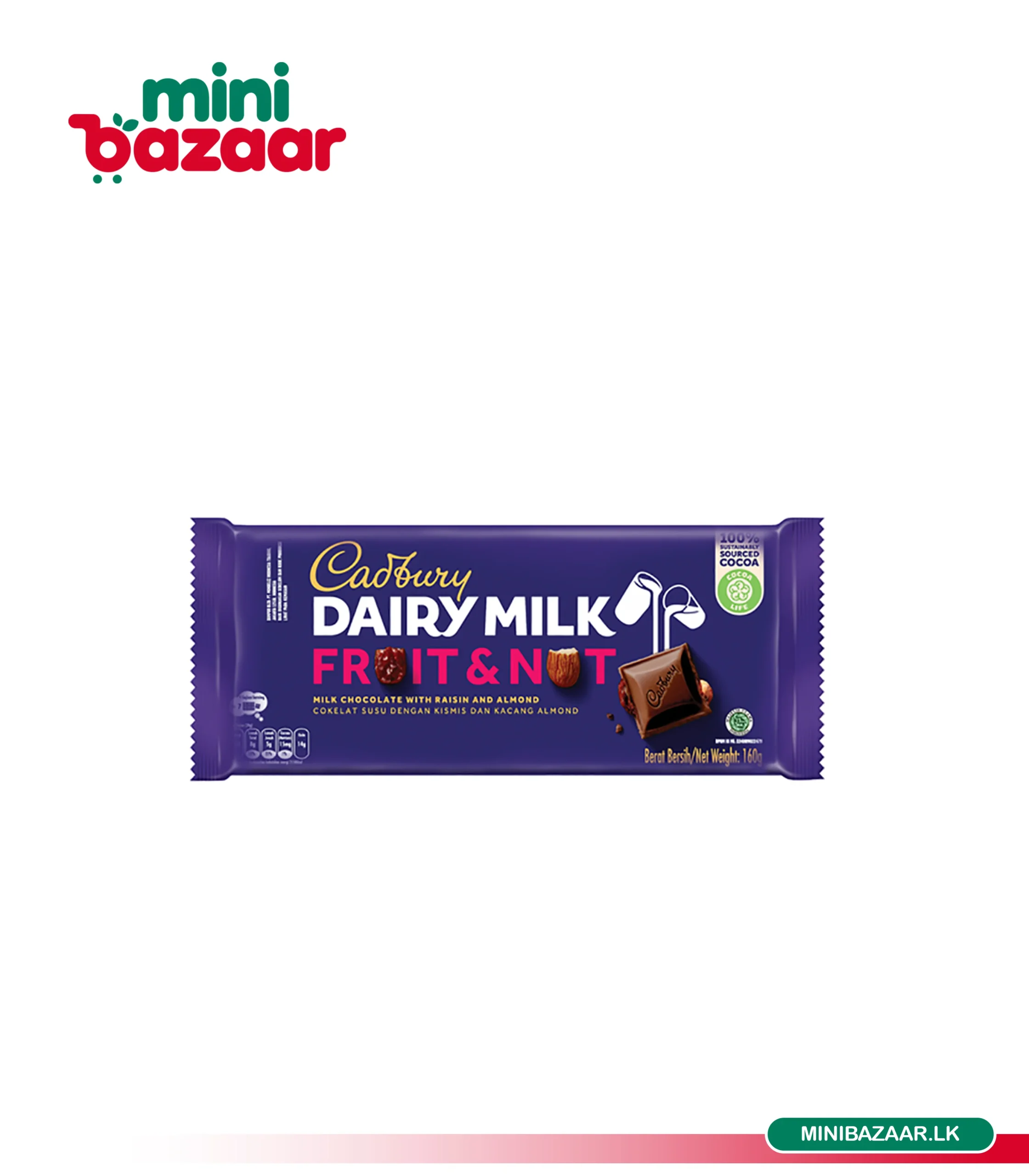 Cadbury Dairy Milk Fruit & Nut 190g Cadbury Dairy Milk Fruit & Nut 190g - Image 1