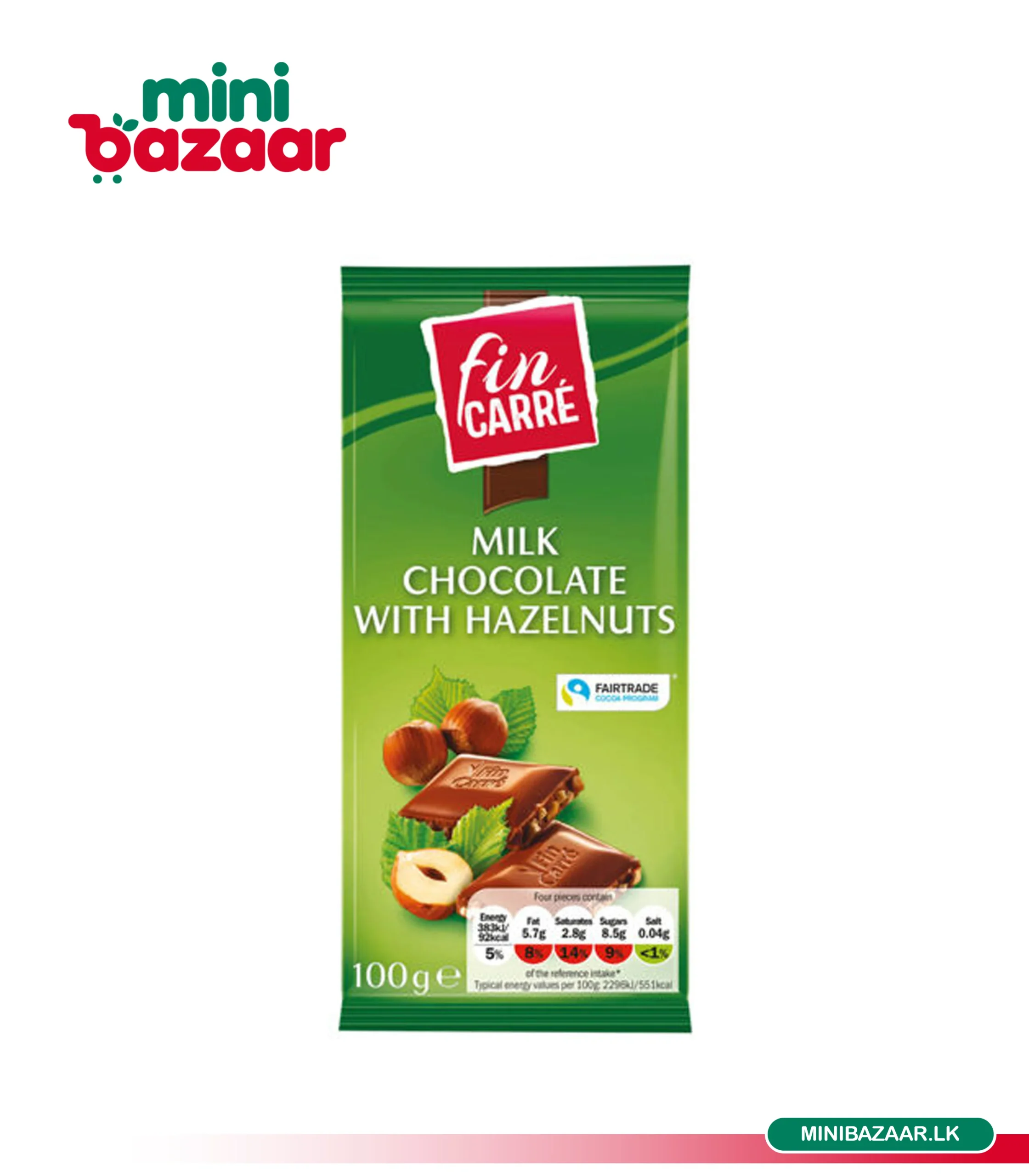 Fin Carre Hazelnut Chocolate 100g Fin Carre Hazelnut Chocolate 100g - Image 1
