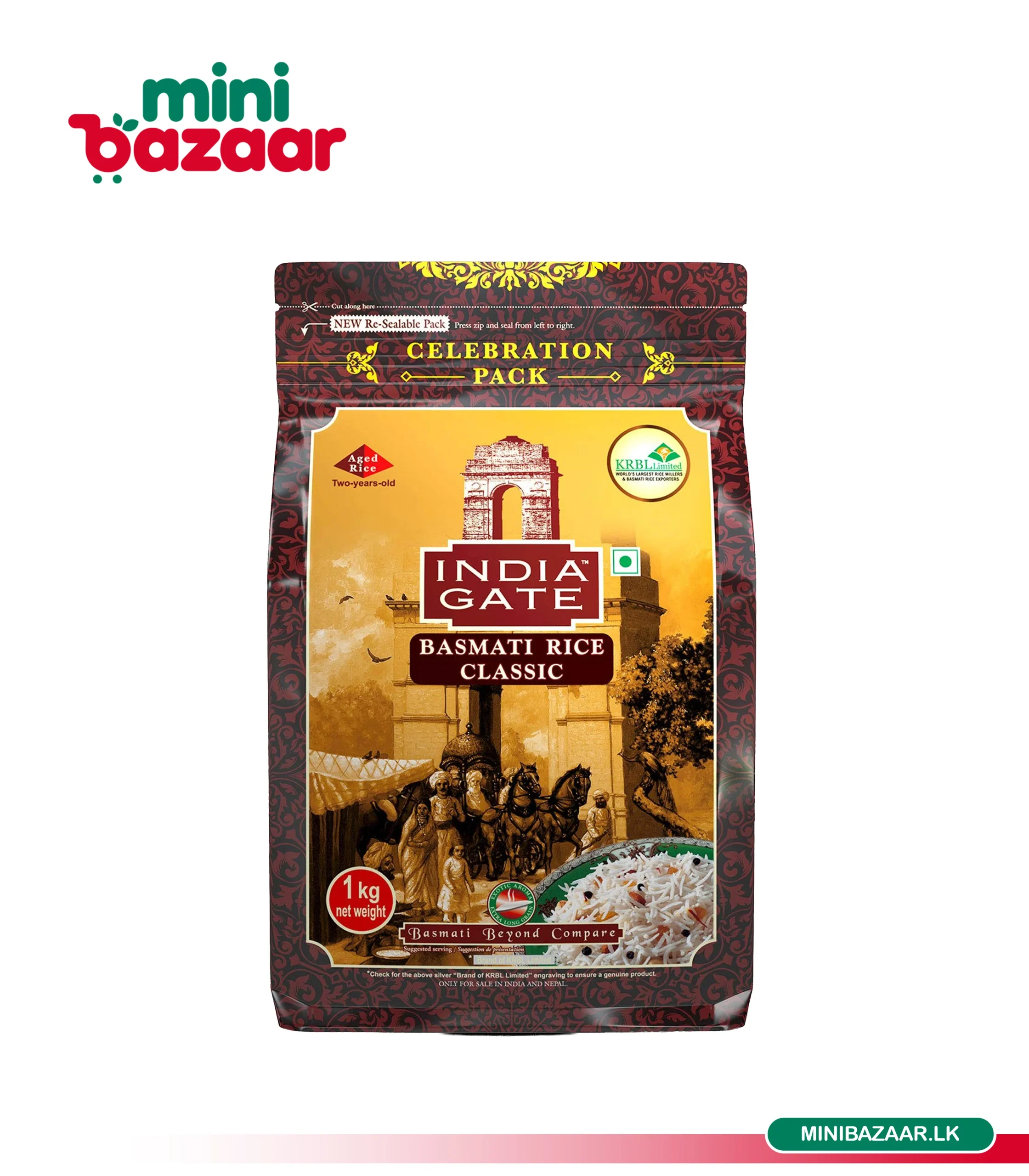 India Gate Basmati 1kg India Gate Basmati 1kg - Image 1