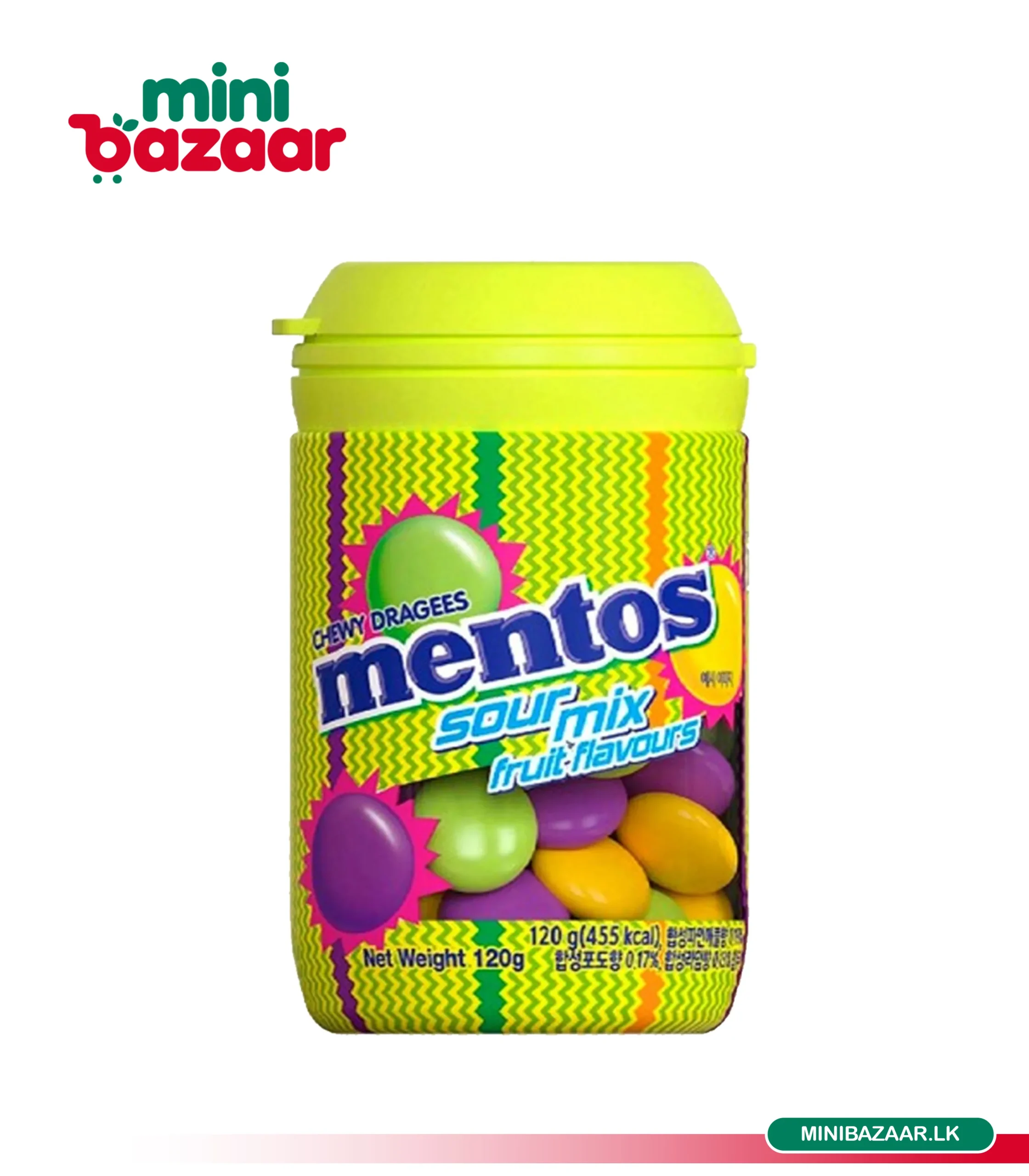 Mentos Sour Mix Fruit Flavours 120g Mentos Sour Mix Fruit Flavours 120g - Image 1