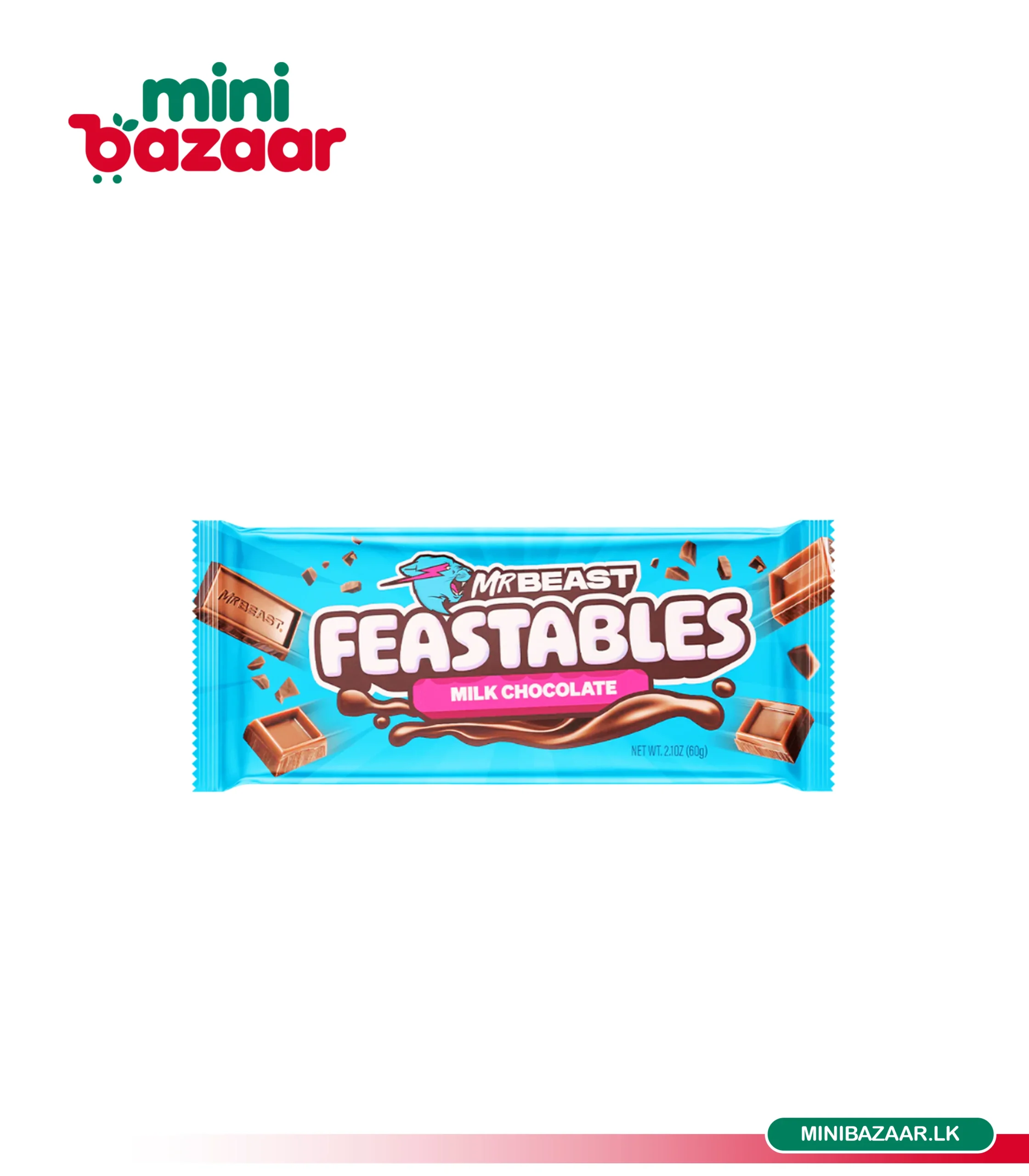 Mr.Beast Feastables Milk Chocolate 60g Mr.Beast Feastables Milk Chocolate 60g - Image 1