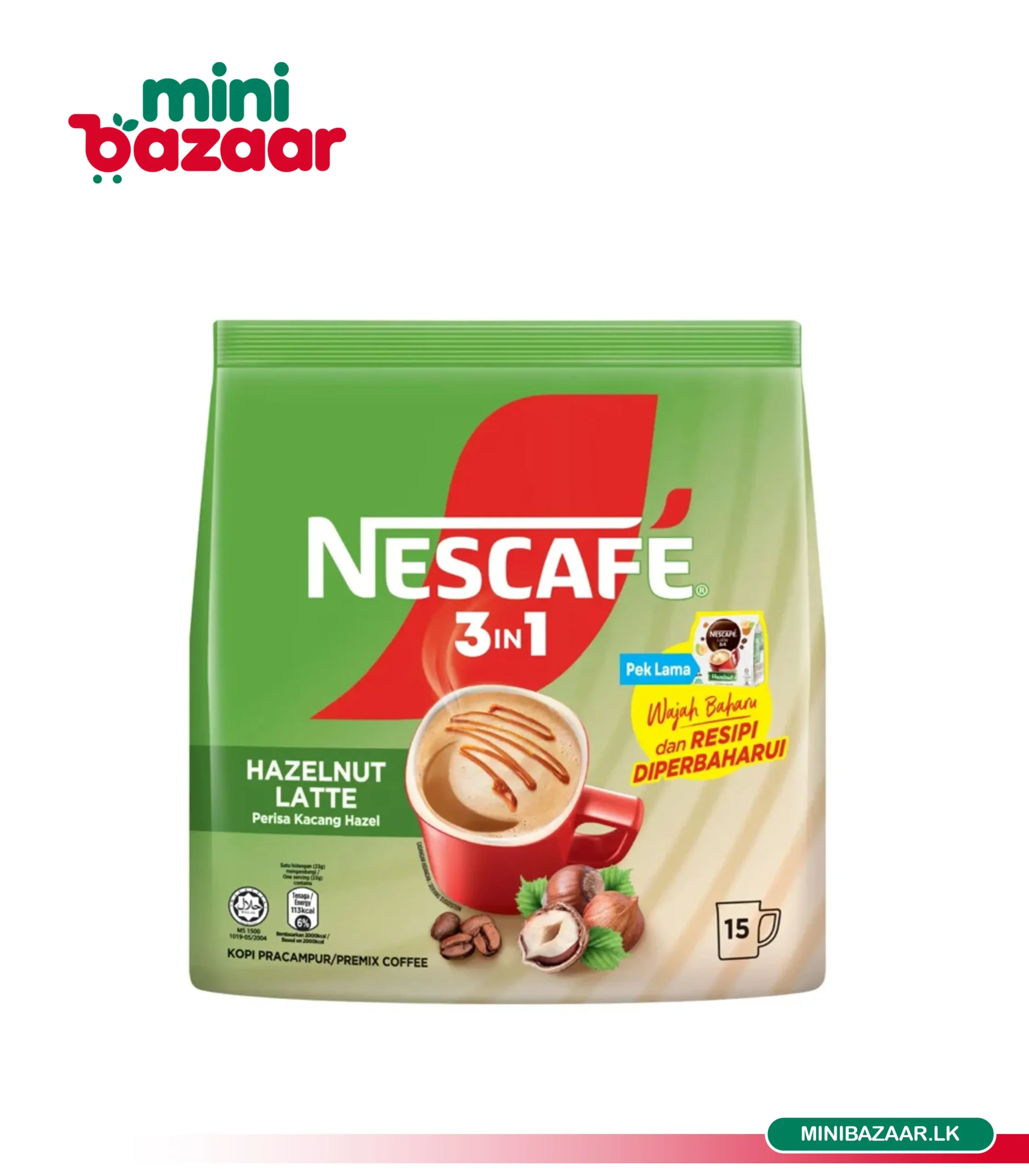 Nescafe 3in1 Hazelnut Latte 15 pack Nescafe 3in1 Hazelnut Latte 15 pack - Image 1