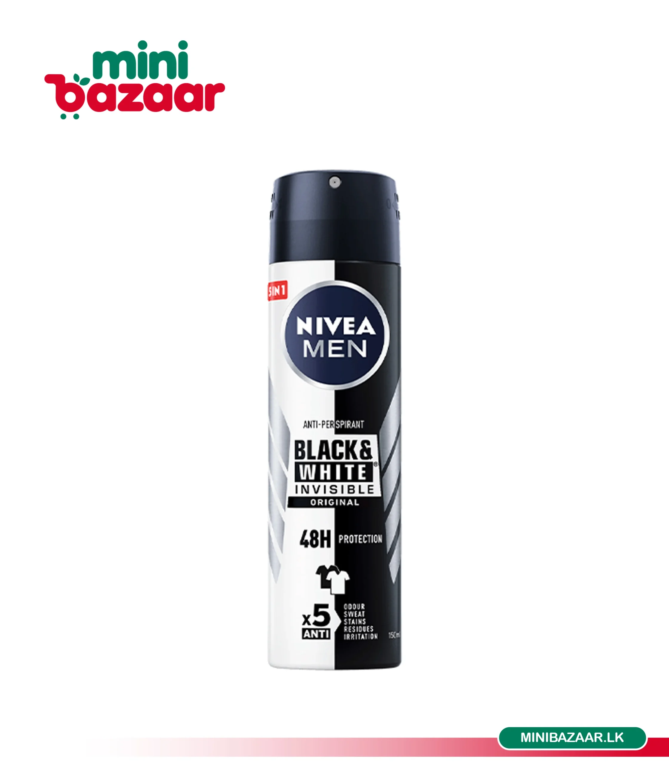 Nivea Body Spray Black & White 150ml Nivea Body Spray Black & White 150ml - Image 1