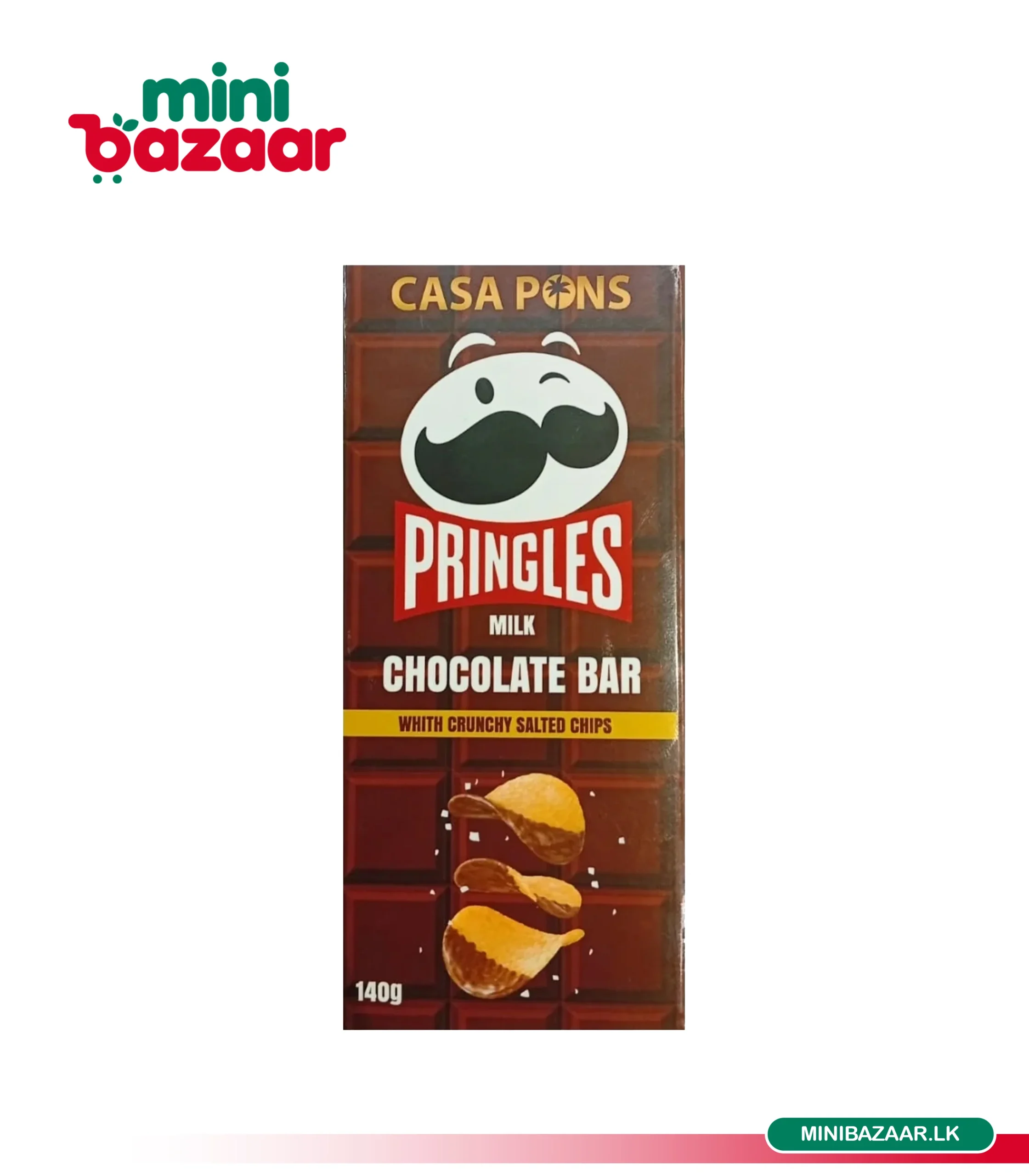 Pringles Chocolate With Crunchy Salted Chips 140g Pringles Chocolate With Crunchy Salted Chips 140g - Image 1